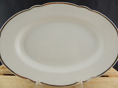 ANTICO 1880 ZEH SCHERZER & CO VASSOIO RAVIERA PORCELLANA BIANCA E ORO BAVARIA