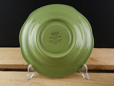 VINTAGE RARA TAZZA TÈ CON PIATTO CERAMICA MIKASA VENETIAN JADE VERDE GIADA