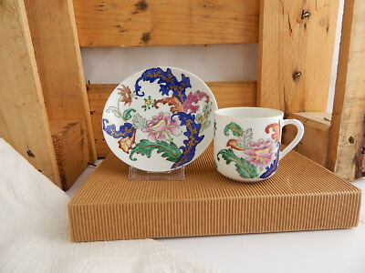 ANTIQUARIATO ORIENTALE RARO SET CAFFE' TAZZA PIATTINO PORCELLANA CINESE FIRMATO