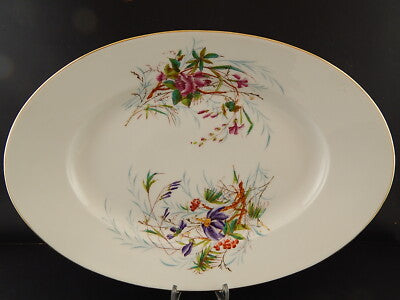 ANTICO 1876 VASSOIO PORCELLANA LIMOGES CHARLES FIELD HAVILAND DIPINTO A MANO