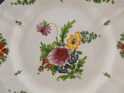 ANTICO 1946 PIATTO PIANO CERAMICA IMOLA TECNICA E DECORO SETTECENTO ITALIANO #15