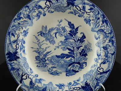 ANTICO PIATTO PORCELLANA WEDGWOOD PORCELAIN BLUE ESOTIC GARDEN FINE 800