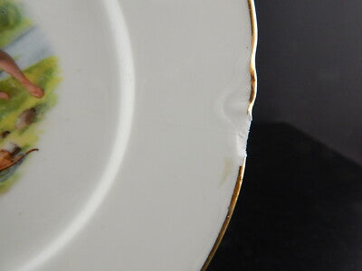 ANTICO RARO PIATTIO PORCELLANA RICHARD GINORI DECORO MITOLOGICO DEL 1927 DIFETTO