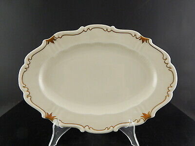 RETRO ROCAILLE VEB REICHENBACH PIATTO PORTATA VASSOIO PORCELLANA BIANCO ORO