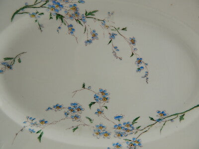 ART NOUVEAU ANTICO PIATTO OVALE VASSOIO CERAMICA RICHARD NON TI SCORDAR DI ME#