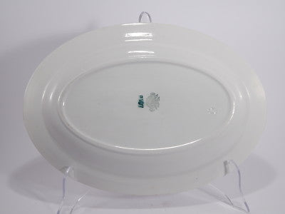 ANTICO RARO PIATTO OVALE PORCELLANA VILLEROY&BOCH METTLACH FINE 1800 SHABBY CHIC
