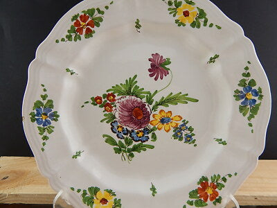 ANTICO 1946 PIATTO PIANO CERAMICA IMOLA TECNICA E DECORO SETTECENTO ITALIANO #11