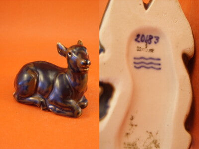 STATUINA PORCELLANA ROYAL COPENHAGEN STONEWARE "Cerbiatto" 20183 ORIGINALE PRIMA