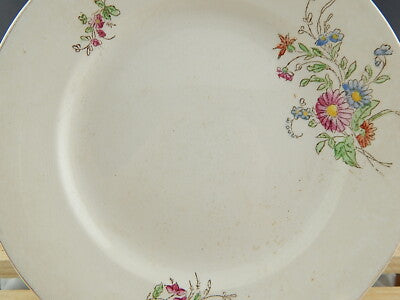 ANTICO PIATTO CERAMICA LAVENO PRIMO 900 VERBANUM STONE DECORO FLOREALE