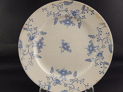 ANTICO PIATTO CERAMICA FINE 800 MANIFACTURE IMPERIALE ROYALE NIMY BLUE FLUTED #