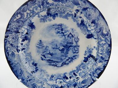 ANTICO PIATTO PORCELLANA SOCIETA' CERAMICA RICHARD CHINESE DIPINTO 1870 MILANO