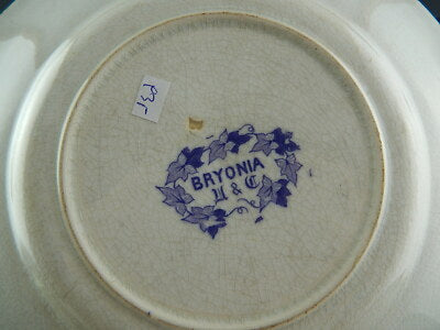ANTICO PIATTO CERAMICA SARREGUEMINES U&C BRYONIA VIOLA FINE 1800 ART NOUVEAU 935