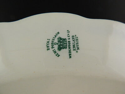 WEDGWOOD&CO MURIEL VERDE VASSOIO PIATTO PORTATA SEMI-PORCELLANA PRIMO '900