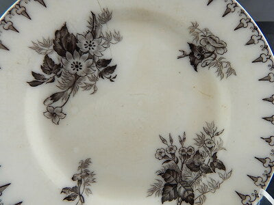 ANTICO PIATTO CERAMICA SARREGUEMINES U&C COLLEZIONE FLORE 1800 ART NOUVEAU #1331