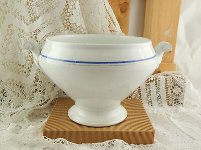 ANTICO CENTROTAVOLA FRUTTIERA BIANCA BLU IMPERO CERAMICA LOMBARDA ELEFANTINO