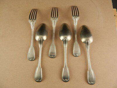 SET 3 FORCHETTE 3 CUCCHIAI ANTICHI ALPACCA ARGENTONE BERENDORF MILANO FINE 800