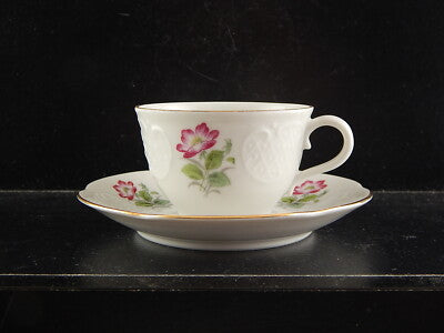 VINTAGE ELEGANTE TAZZINA CAFFÈ PORCELLANA RICHARD GINORI DECORO ROSA CANINA