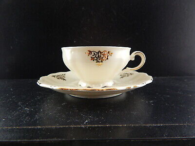 ANTICA TAZZA PIATTINO PORCELLANA AVORIO ORO BAVARIA SELTMANN THERESIA #3190