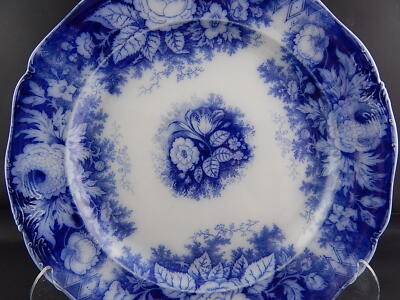 ANTICO RARO PIATTO CERAMICA JARDINIERE DIPINTO MANO BOCH FRERES META '800 CM 35