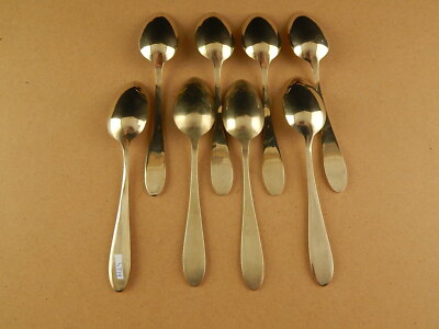 ART DECO ANTICO SERVIZIO 8 POSATE CUCCHIAI ALPACCA DORATI GILDED SPOONS