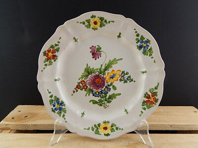 ANTICO 1946 PIATTO PIANO CERAMICA IMOLA TECNICA E DECORO SETTECENTO ITALIANO #17