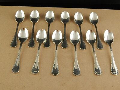 VINTAGE SET 12 CUCCHIAINI ARGENTATI SILVER PLATE NODO D'AMORE CM. 15