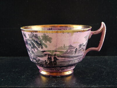 DAVENPORT 1830 ANTICA PREZIOSA POTTERY CERAMICA TAZZA COLLEZIONE LUSTRO DURHAM