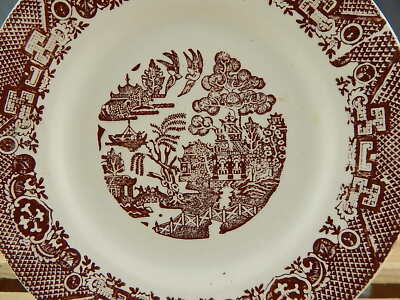 ANTICO PIATTO CERAMICA VEDOVA BESIO&FIGLIO MONDOVI' FINE '800 STAMPA MANO WILLOW