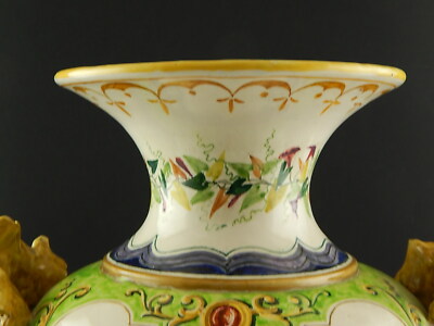 ANTICO PREZIOSO VASO CERAMICA MAIOLICA SESTO FIORENTINO RAFFAELLESCHE GROTTESCHE