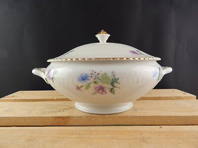 ANTICA ZUPPIERA PORCELLANA BIANCA FIORI BAVARIA SELTMANN WEIDEN ELISABETH