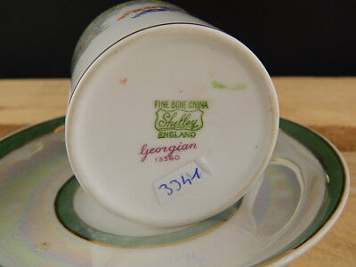 ANTICO MIX&MATCH PORCELLANA TAZZA GEORGIAN SHELLEY PIATTINO A LUSTRO COLLEZIONE