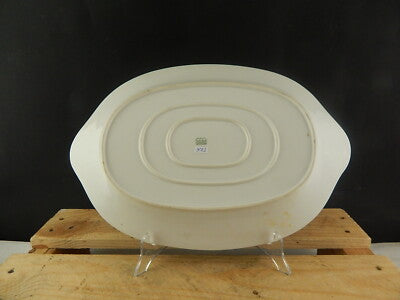 ANTICO VASSOIO PIATTO OVALE PORCELLANA FREIBERG BAVARIA BOUQUET FIORI ESTIVI #