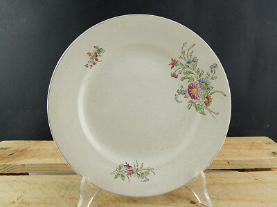 ANTICO PIATTO CERAMICA LAVENO PRIMO 900 VERBANUM STONE DECORO FLOREALE