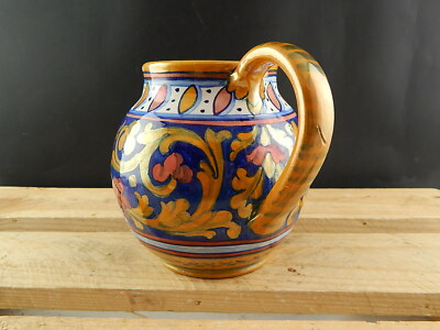 VINTAGE CARAFFA BROCCA VERSATOIO MAIOLICA CERAMICA LUSTRO RUBBOLI GUALDO TADINO