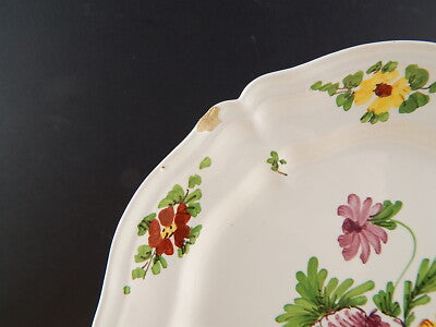 ANTICO 1946 PIATTO CERAMICA IMOLA TECNICA E DECORO SETTECENTO ITALIANO CM 19 #1