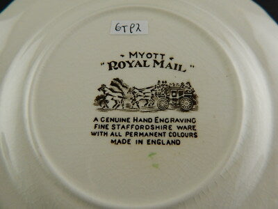 PIATTO CERAMICA VINTAGE ROYAL MAIL BY MYOTT STAFFORDSHIRE ENGLAND STAMPA A MANO