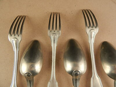 SET 3 FORCHETTE 3 CUCCHIAI ANTICHI ALPACCA ARGENTONE BERENDORF MILANO FINE 800