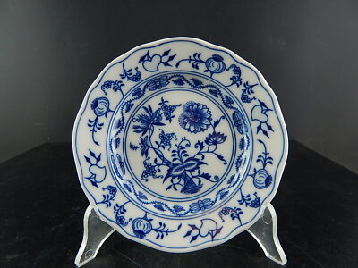 VINTAGE PIATTO DOLCE PORCELLANA HUTSCHENREUTHER ZWIEBELMUNSTER BLU CIPOLLA