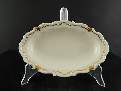 ROCAILLE VEB REICHENBACH PIATTO OVALE VASSOIO RAVIERA PORCELLANA BIANCO ORO