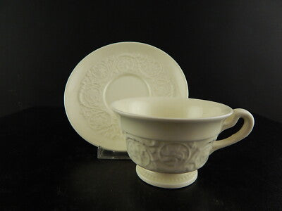 ANTICA TAZZA TÈ E PIATTO CERAMICA WEDGWOOD ETRURIA BARLASTON PATRICIAN DIFETTO #