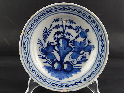 ANTICO PREZIOSO RARISSIMO PIATTO CERAMICA DELFT FINE XVII SECOLO MUSEALE