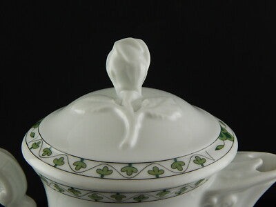 VINTAGE CAFFETTIERA PREZIOSA PORCELLANA HUTSCHENREUTHER SCHLOSSGARTEN VERDE