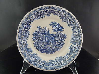 VINTAGE PIATTO FONDO CERAMICA NICE MONDOVI' BIANCO BLU COLLEZIONE SHABBY CHIC