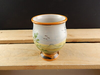 ANTICO PICCOLO VASO MAIOLICA CERAMICA DA BOTTEGA CASTELLI ABRUZZO