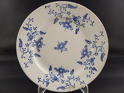 ANTICO PIATTO CERAMICA FINE 800 MANIFACTURE IMPERIALE ROYALE NIMY BLUE FLUTED §¶