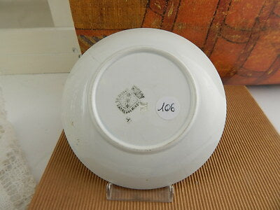 ANTICO MUSEALE PIATTO CM 14 1800 CERAMICA SARREGUEMINES BLUE FLUTED