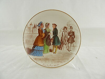 ANTICO PIATTO CERAMICA FINE 1800 CREUIL ET MONTEREAU LA MODE DEPUIS CENT ANS