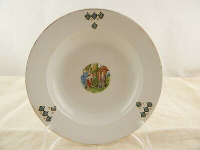 ANTICO RARO PIATTO FINE 1800 ITALIA CERAMICA LOMBARDA ELEFANTINO MADE IN ITALY