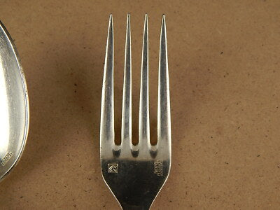 VINTAGE 1 CUCCHIAIO 1 FORCHETTA TAVOLA ARGENTATE BAGNO ARGENTO SANT'ANDREA