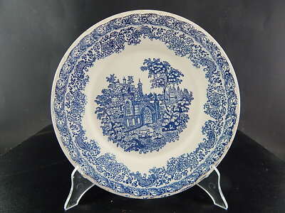 VINTAGE PIATTO FONDO CERAMICA NICE MONDOVI' BIANCO BLU COLLEZIONE SHABBY CHIC